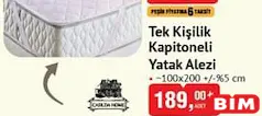 CASİLDA HOME TEK KİŞİLİK KAPİTONELİ YATAK ALEZİ